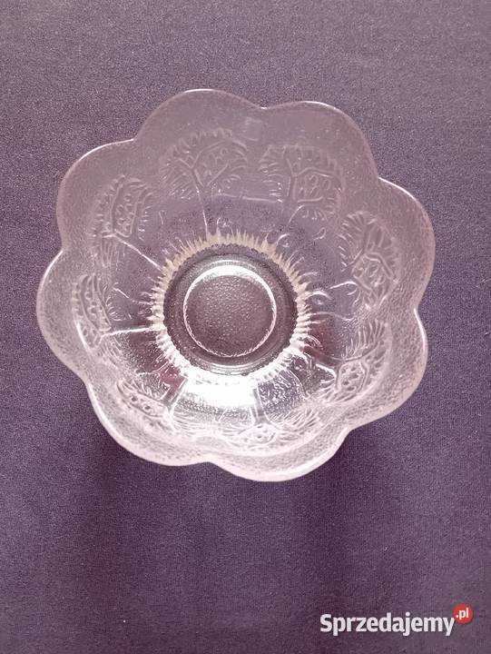 Skandynawska szklana miseczka z roślinnym wzorem Porcelana i szkło Koźminek