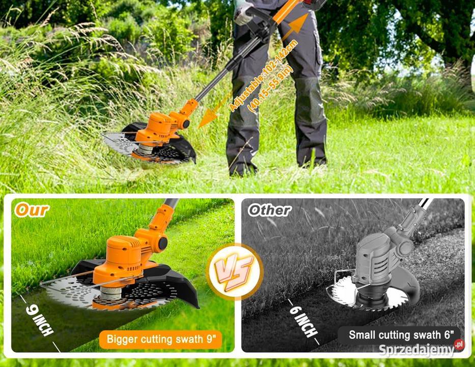 Akumulatorowa podkaszarka do trawnika 21 V 2x Myszyniec