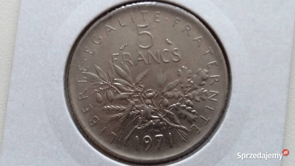 Moneta 5 franków 1971 r Mosina