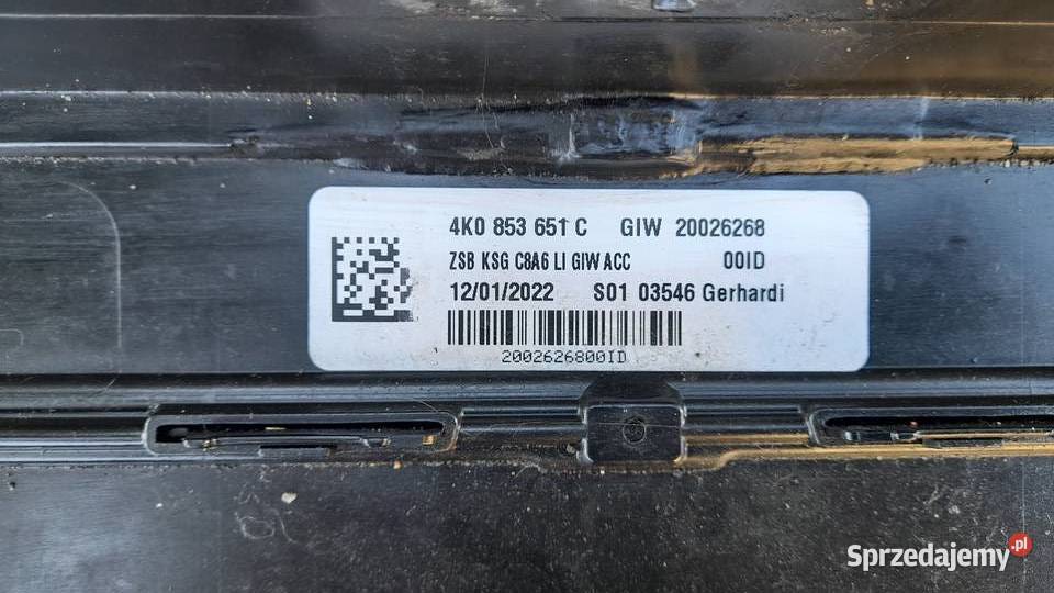 AUDI A6 C8 GRILL ATRAPA CHŁODNICY 4K0853651C zachodniopomorskie Goleniów