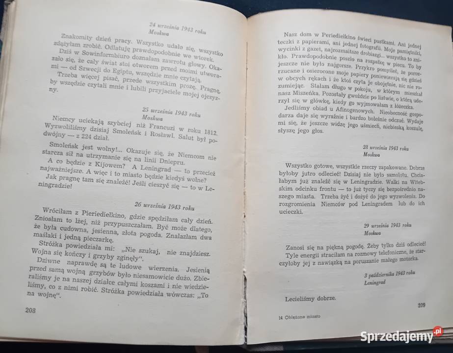 Wiera Inber Oblężone miasto Czytelnik 1950 r sprzedam