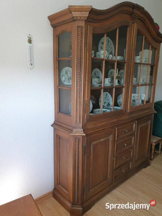 Piękne meble dębowe komoda witryna z drewna Meble do salonu Sypniewo