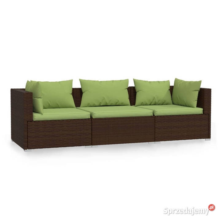 3osobowa sofa ogrodowa z poduszkami polirattan Zestawy mebli ogrodowych Warszawa