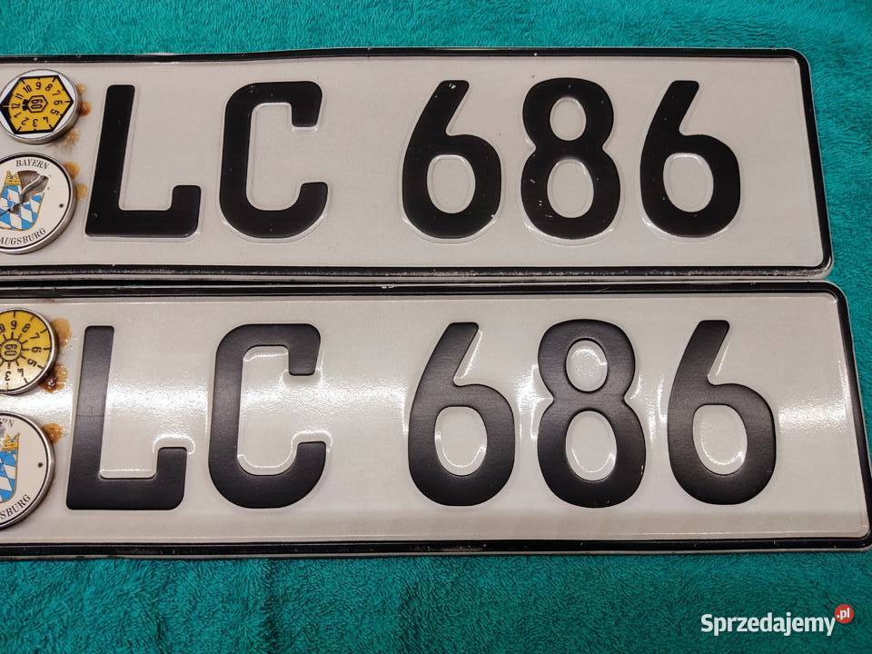 Tablica rejestracyjna Niemcy 2 sztuki ALC686 opolskie Głuchołazy