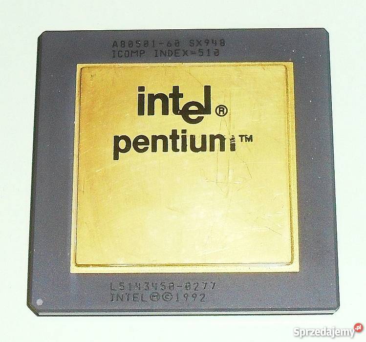 Intel Pentium A80501-60、C8008-1、5334016P Procesor Intel Pentium A80501- 60 SX948 - dla kolekcjonera