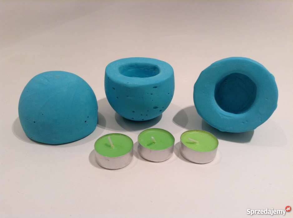 Świecznik gipsowy 3 sztuki handmade świeczka Poznań