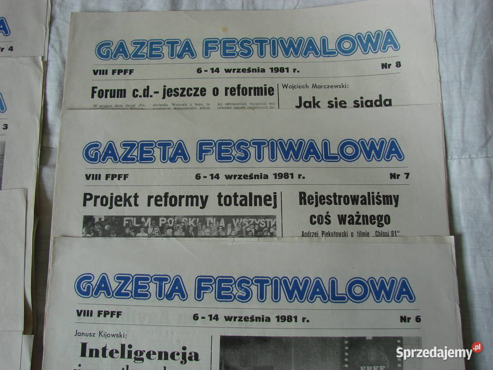 GAZETA FESTIWALOWA VIII FPFF 1981r Pruszcz Gdański sprzedam