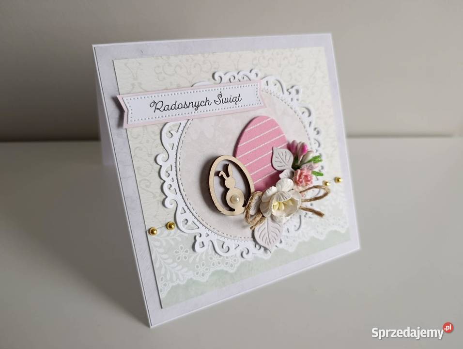 Kartka ręcznie robiona Świąteczna Wielkanoc Łódź