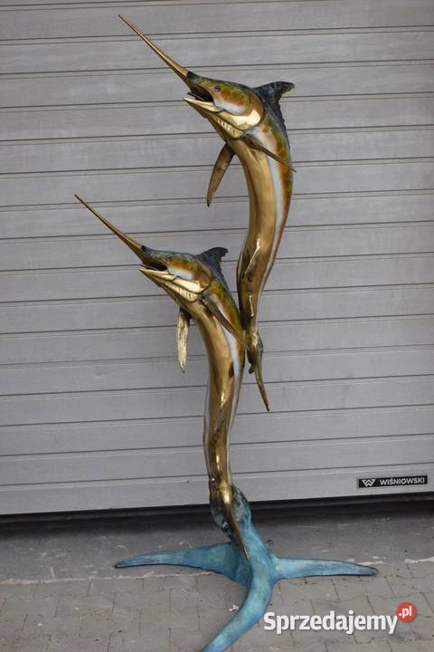 FONTANNA Z BRĄZU złoconego ryby MARLIN 195 Antyki Kraków