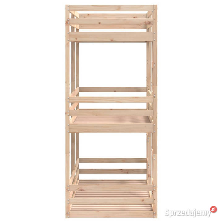 Potrójne łóżko piętrowe lite drewno sosnowe 205cm