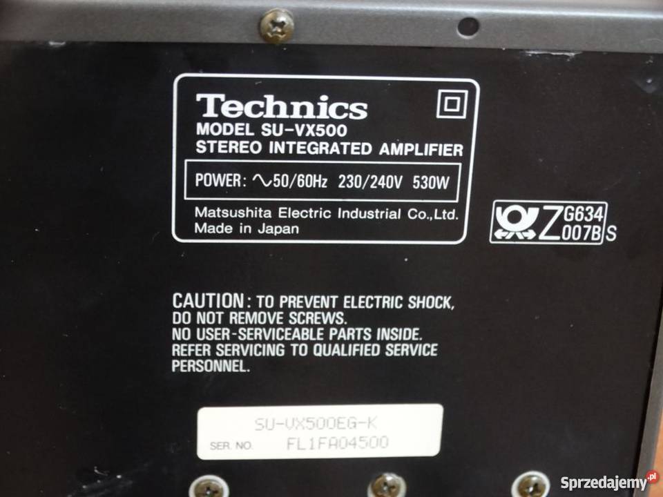Wzmacniacz Technics SUVX500 sprawny 530 wat Wzmacniacze i pokrewne Jasło