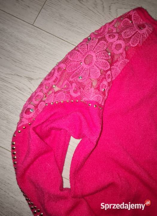 Bluzka damska róż koronka zip 38M Moda i Styl