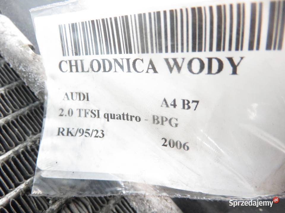 CHŁODNICA WODY AUDI A4 B7 20 TFSI 8E0121251AE sprzedam