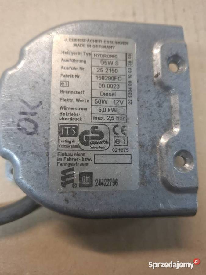 Sterownik Ogrzewania Webasto Eberspacher D5WS osobowe Ogrzewanie postojowe wielkopolskie sprzedam