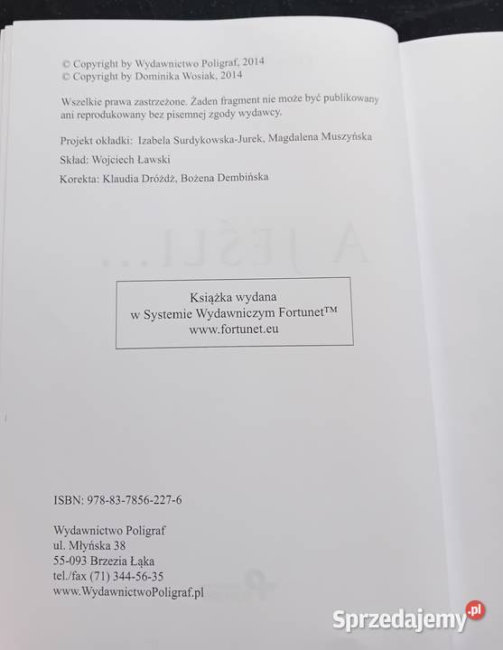 Dominika Wosiak A jeśli Wydawn Poligraf 2014 r Koźminek