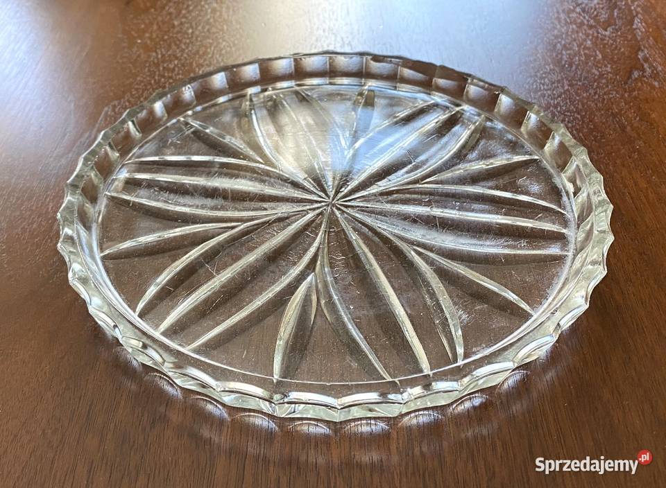 Szklana taca Ząbkowice z okresu PRLu Porcelana i szkło Warszawa