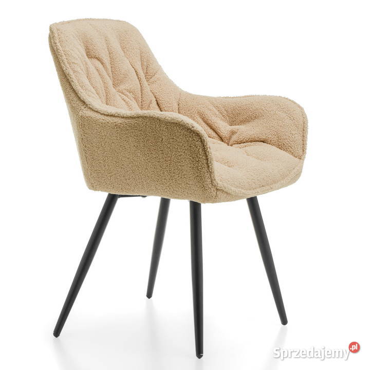Krzesło Tapicerowane Siena Beżowe Boucle Wysyłka Tarchały Małe