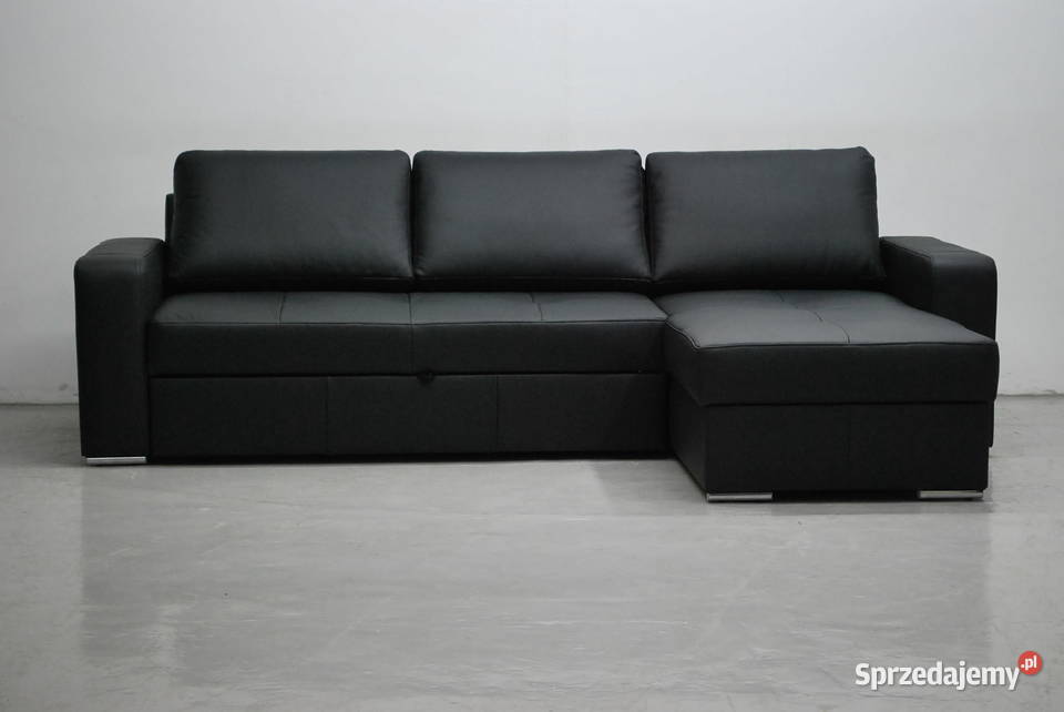 czarny SKÓRA NATURALNA NAROŻNIK Z FSPAN6605 skóra Poznań