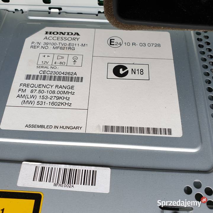 HONDA CIVIC IX RADIO 39100TV0E011M1 Łochowice