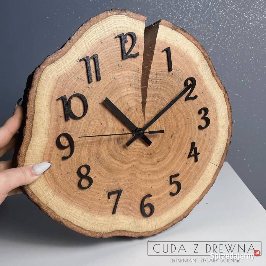 Personalizowany zegar z plastra drewna 30 Chorzów sprzedam
