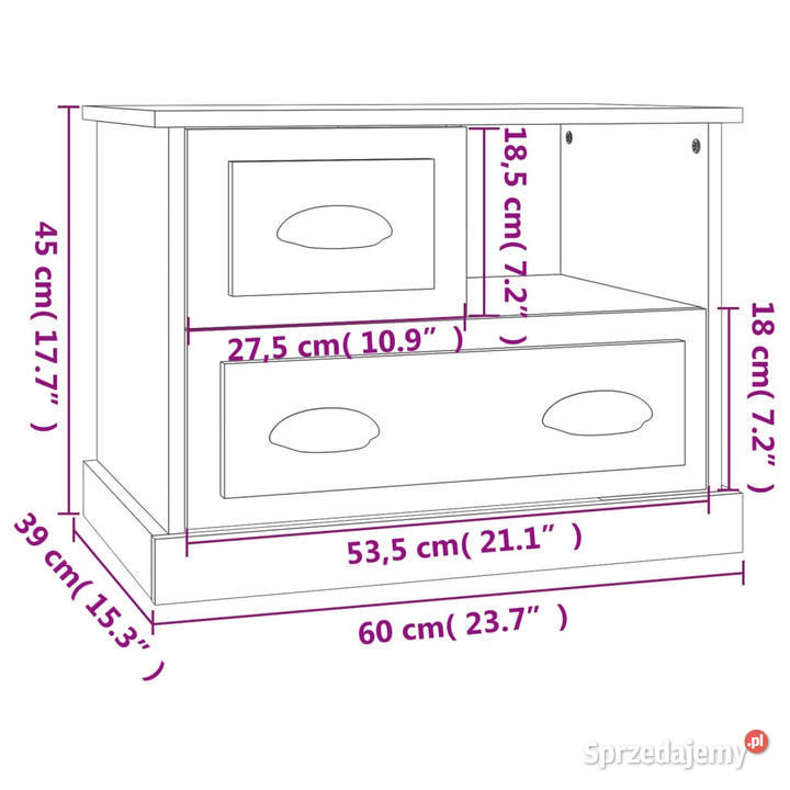 Szafka nocna czarna 60x39x45 WM816361 Warszawa sprzedam