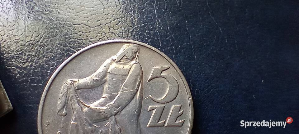 Stare monety 5 złotych 1973 Rybak PRL Polska Lesko