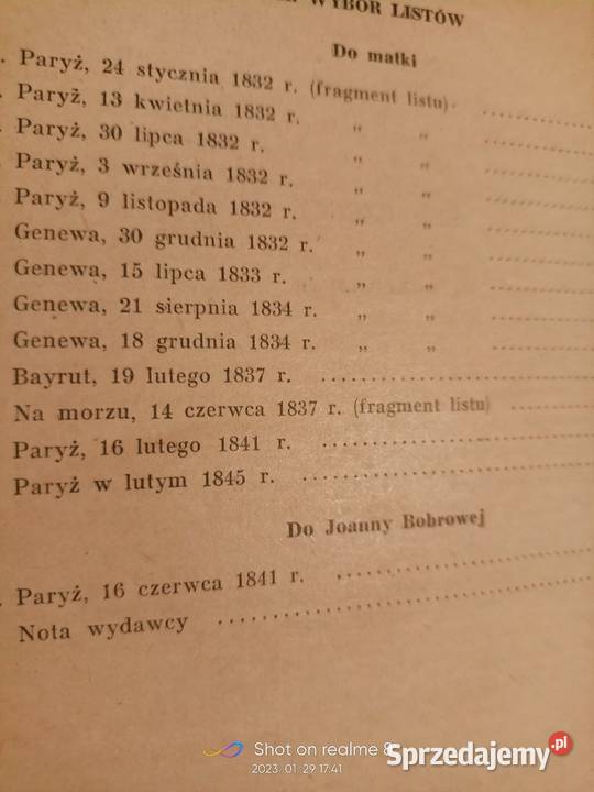 Wybór liryk i listów Słowackiego książki Warszawa
