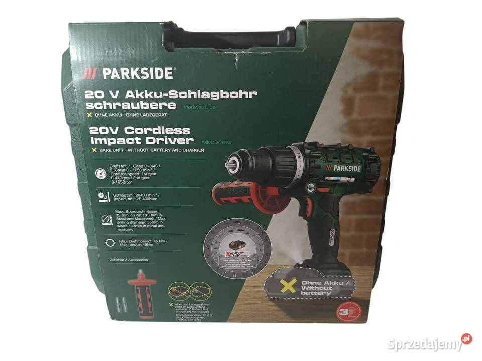 Wiertarkowkrętarka udarowa Parkside 20V Katowice