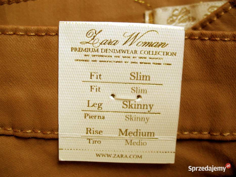 Spodnie damskie bawełna jeans 34 XS biodra 80 90 brązowy/beżowy