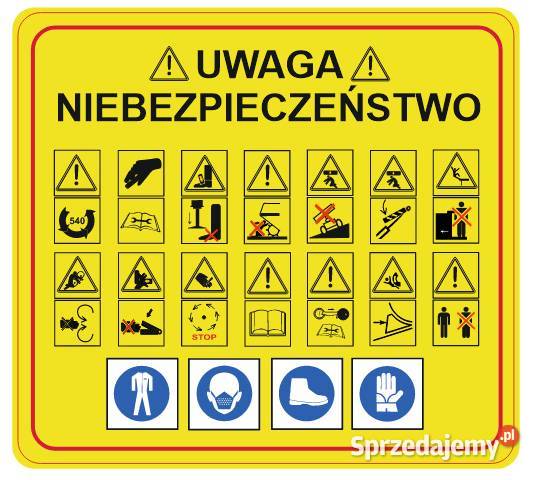 Naklejka tablica ostrzegawcza przyczepy maszyny Kamionna