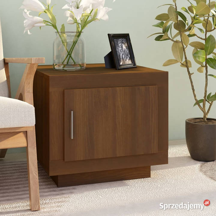 Stolik kawowy brązowy dąb 51x50x45 materiał mazowieckie