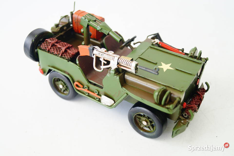 Metalowy pojazd JEEP wojskowy samochód Gizałki