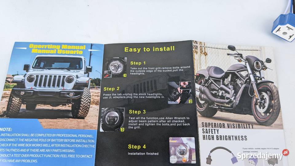 Lampa przednia LED Wrangler SUVy motor 2 małopolskie Jadowniki