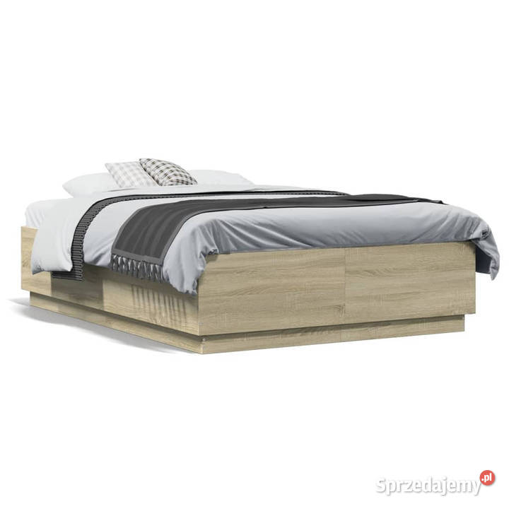 Rama łóżka z LED dąb sonoma 140x190 WM3209641 40cm mazowieckie sprzedam