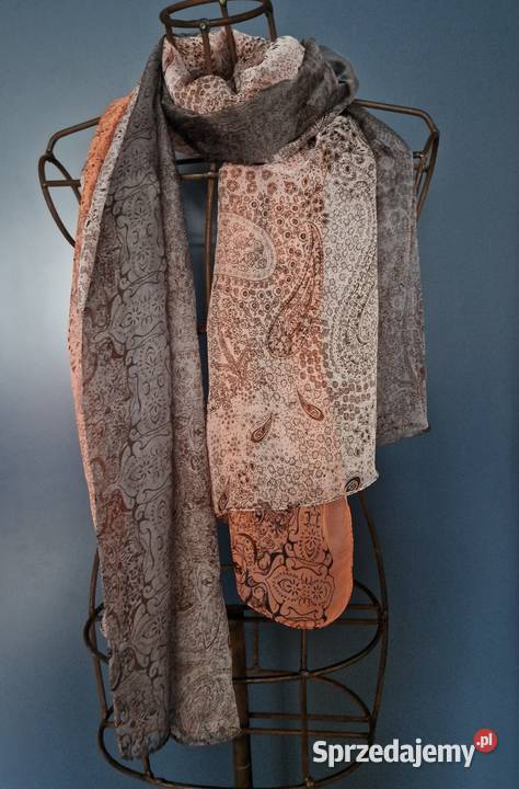 Cienki szalik nowy bez metki wzór patchwork Moda i Styl Lublin