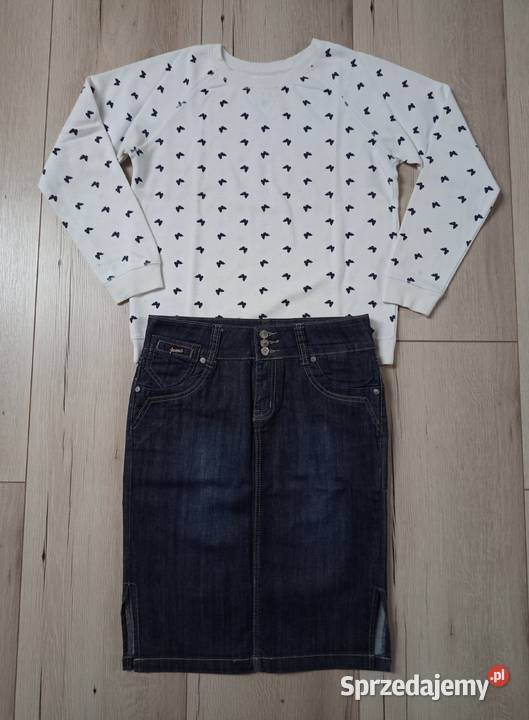 Spódnica olówkowa z ciemnego denimu podkarpackie Dębica