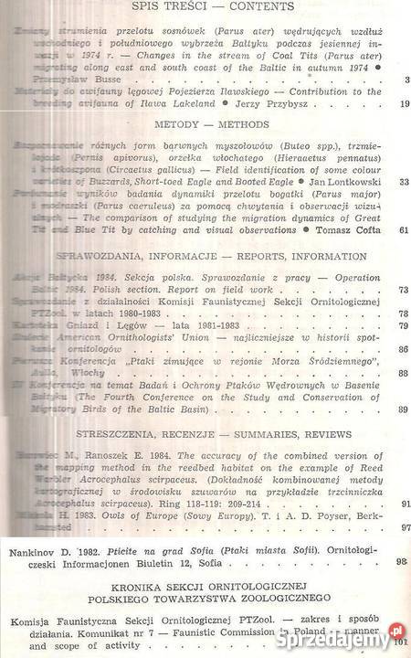 NOTATKI ORNITOLOGICZNE 1985 TOM XXVI ZESZYT 12 Czasopisma Książki i Podręczniki