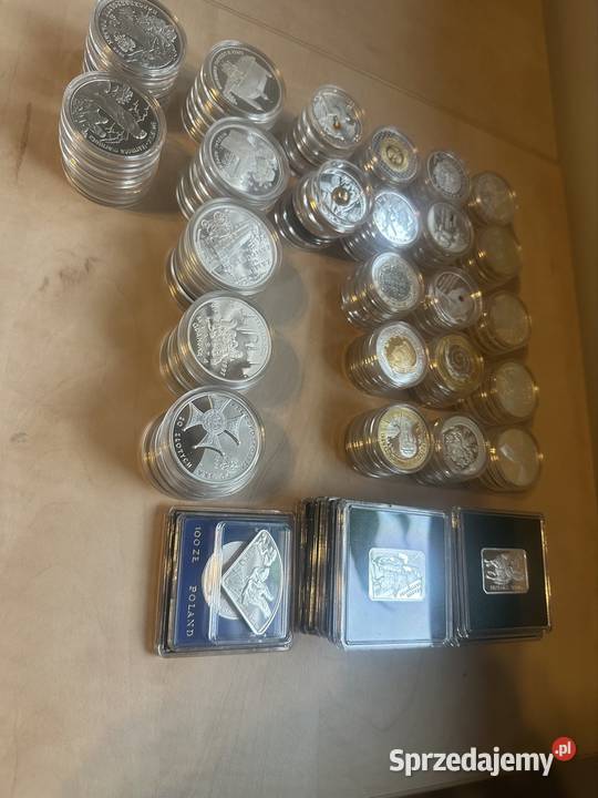 Srebrne monety kolekcjonerskie NBP małopolskie Jawiszowice sprzedam