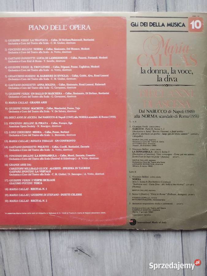 Maria Callas album winylowy live klasyczna wielkopolskie Wronki