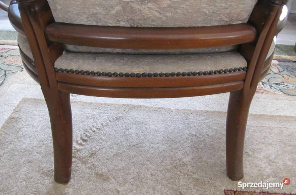 Fotel stylowy z rafią tapicerką mebel Stare Miasto sprzedam
