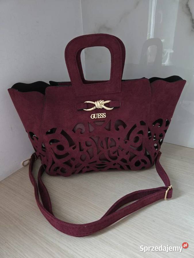 Torebka ażurowa bordo braz Ząbki