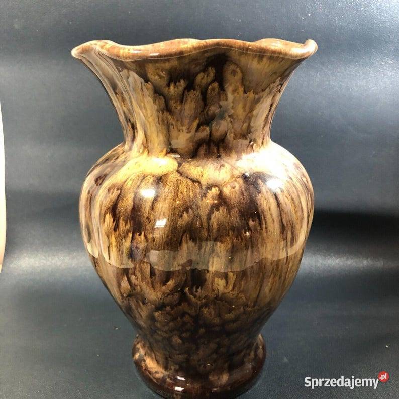 Piękny Wazon z brzowej ceramiki FOREIGN Vintycz