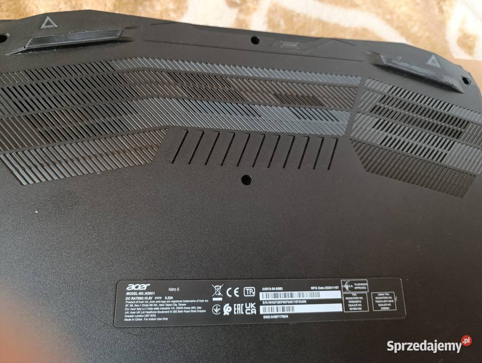 Acer Nitro 5 144HZ i5 10300H RTX 2060 16RAM Obsługa standardu 802.11n