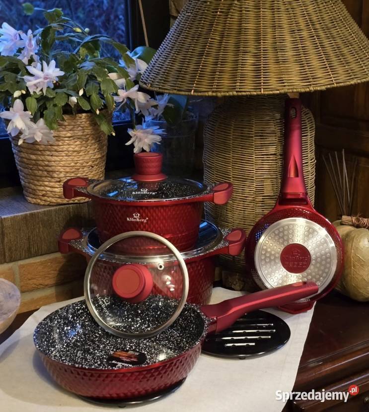 309 Garnki lakierowane czerwone Modern Zabrze