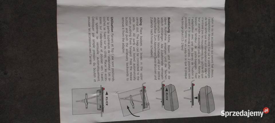 Adapter bagażnika Klikfix komplet do koszyków Ruda Kozielska