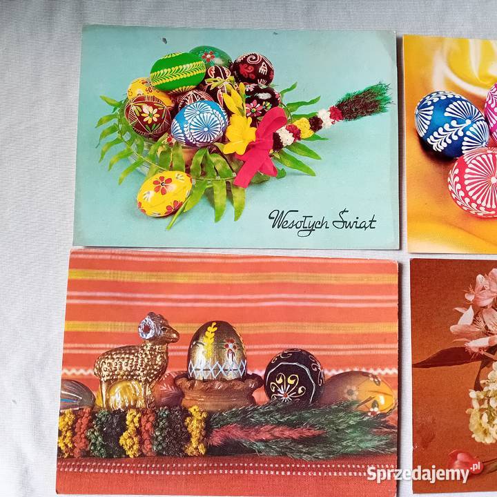 Zestaw 4 pocztówek wielkanocnych KAW 197881 r wielkopolskie Koźminek