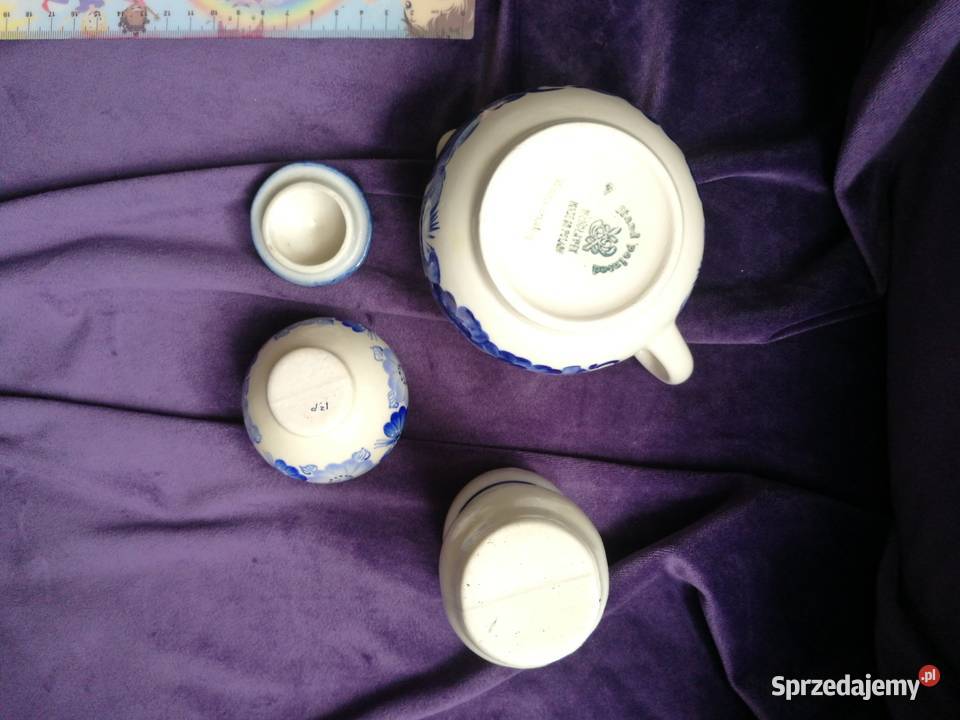 Mlecznik fajans Włocławek prl komplet Choszczno