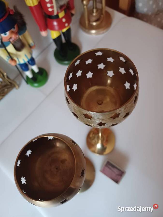 Komplet dwóch lampionów mosiężnych Poznań