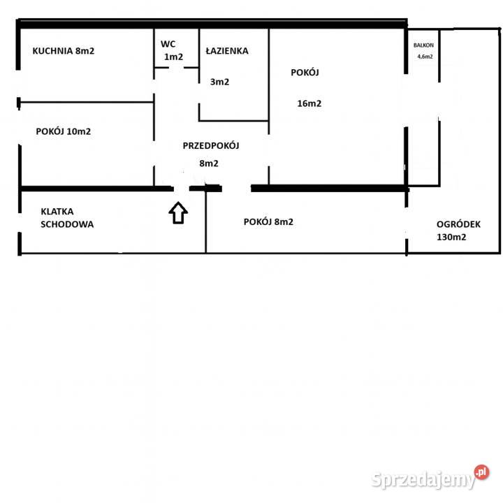 Mieszkanie Legionowo 53m2 z ogródkiem i piwnicą Liczba pokoi 3