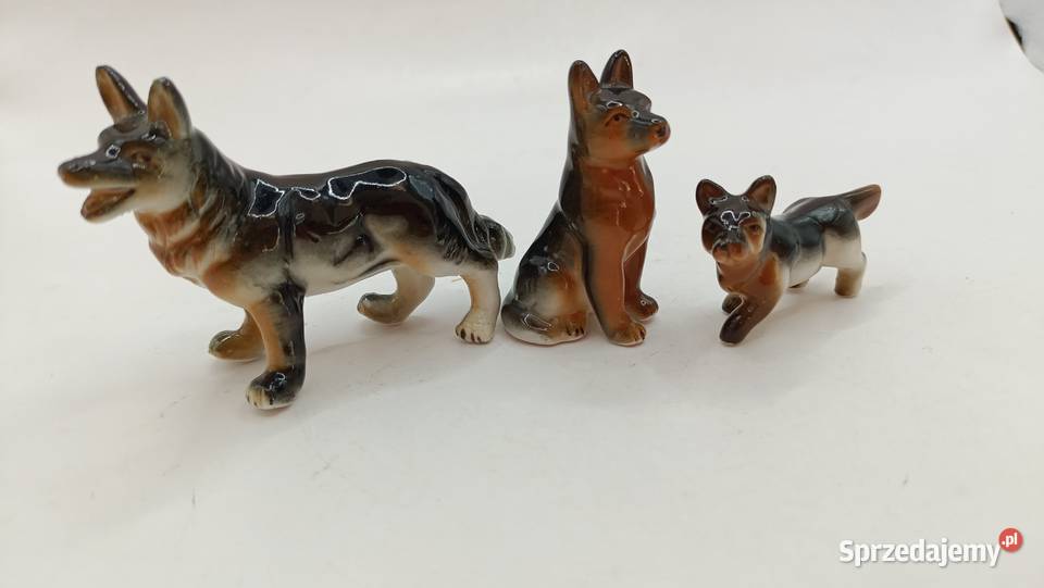 Figurka ozdoba malutkie pieski owczarki kolekcja lubelskie